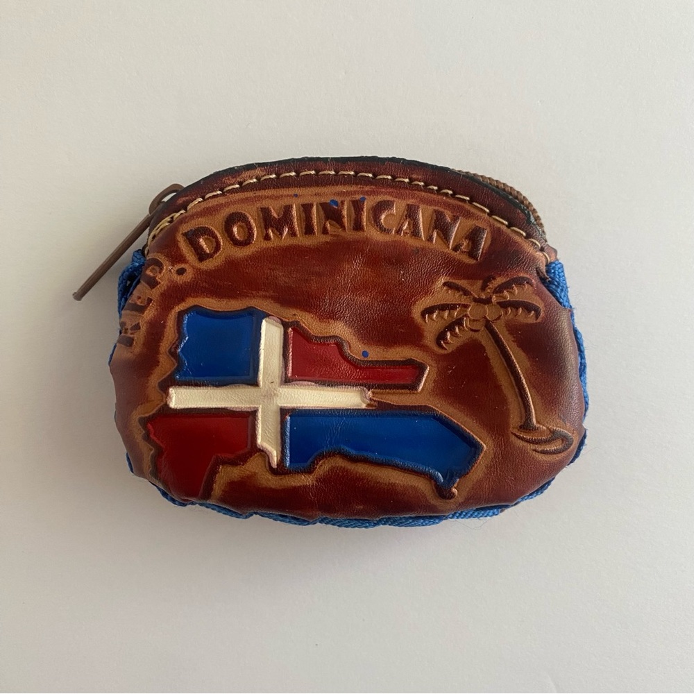 Dominicana Blue and Brown Handmade Coin Purse